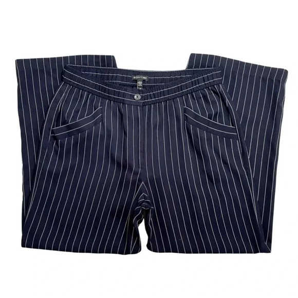 Eileen Fisher Woven Tencel Striped Wide Leg Pants - Picture 2 of 5